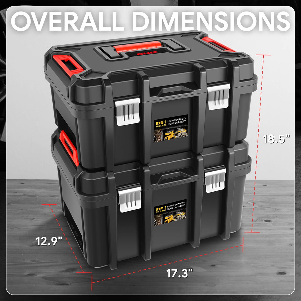 2pcs Tool Boxes Set - Lockable Organizer Storage Portable Toolbox with Removable Tray for Workshop Garage & Household... - Image 5