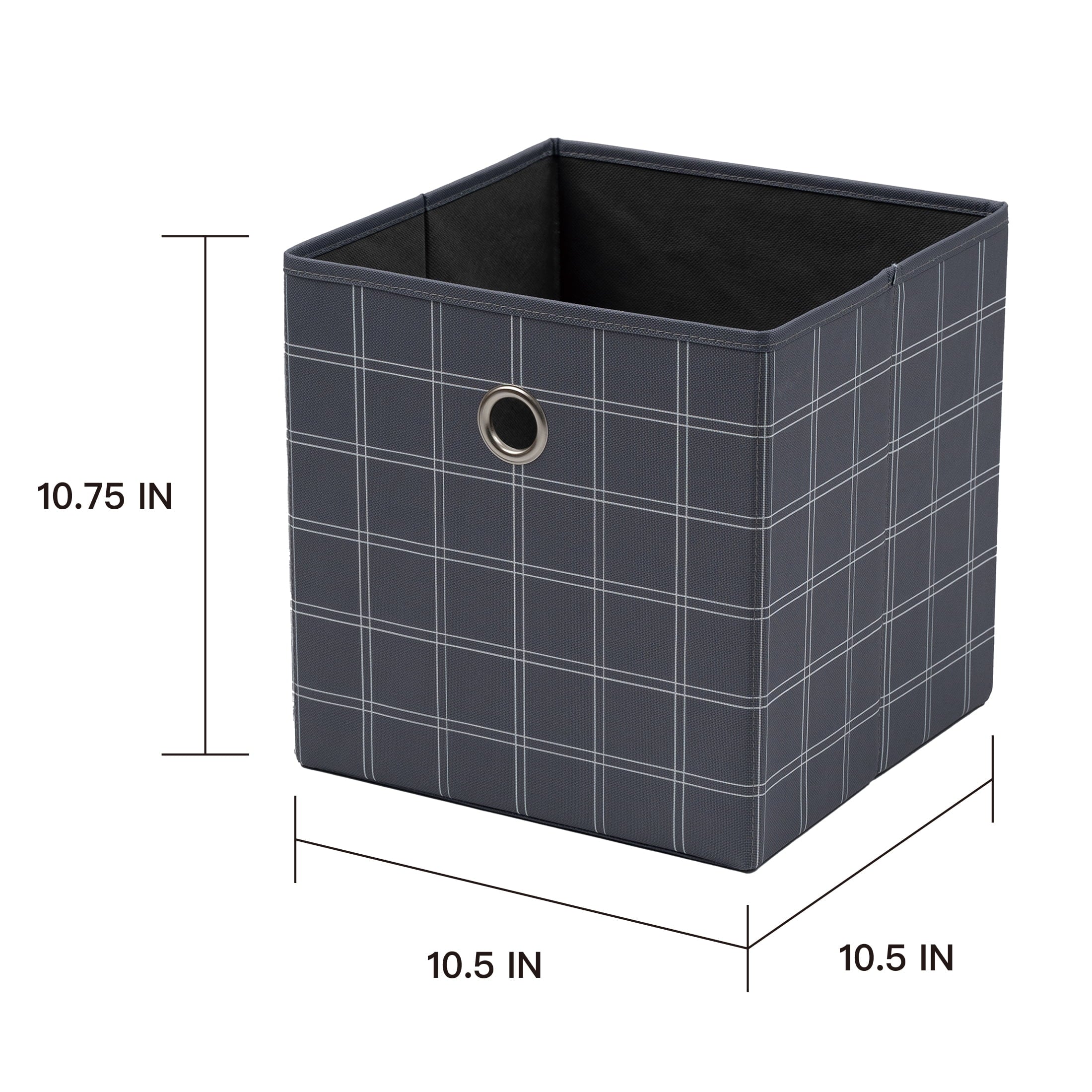 Collapsible Fabric Cube Storage Bin, Rich Black