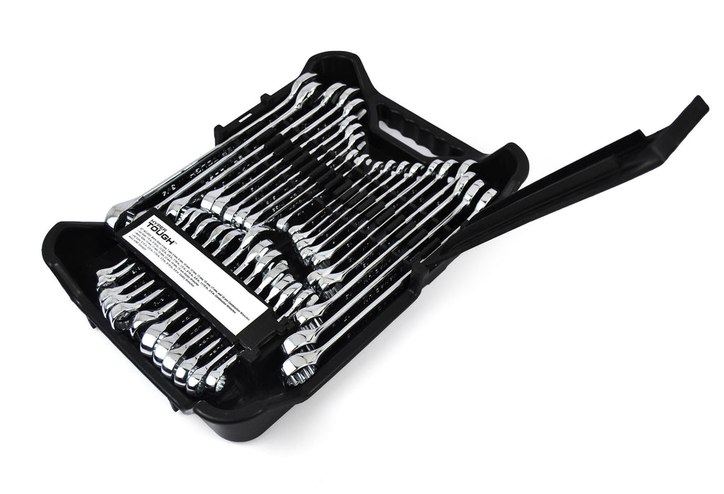 32-Piece Combination Wrench Set, SAE & Metric, Chrome Vanadium Steel, Standard & Stubby Sizes, Storage Case Included - Image 4