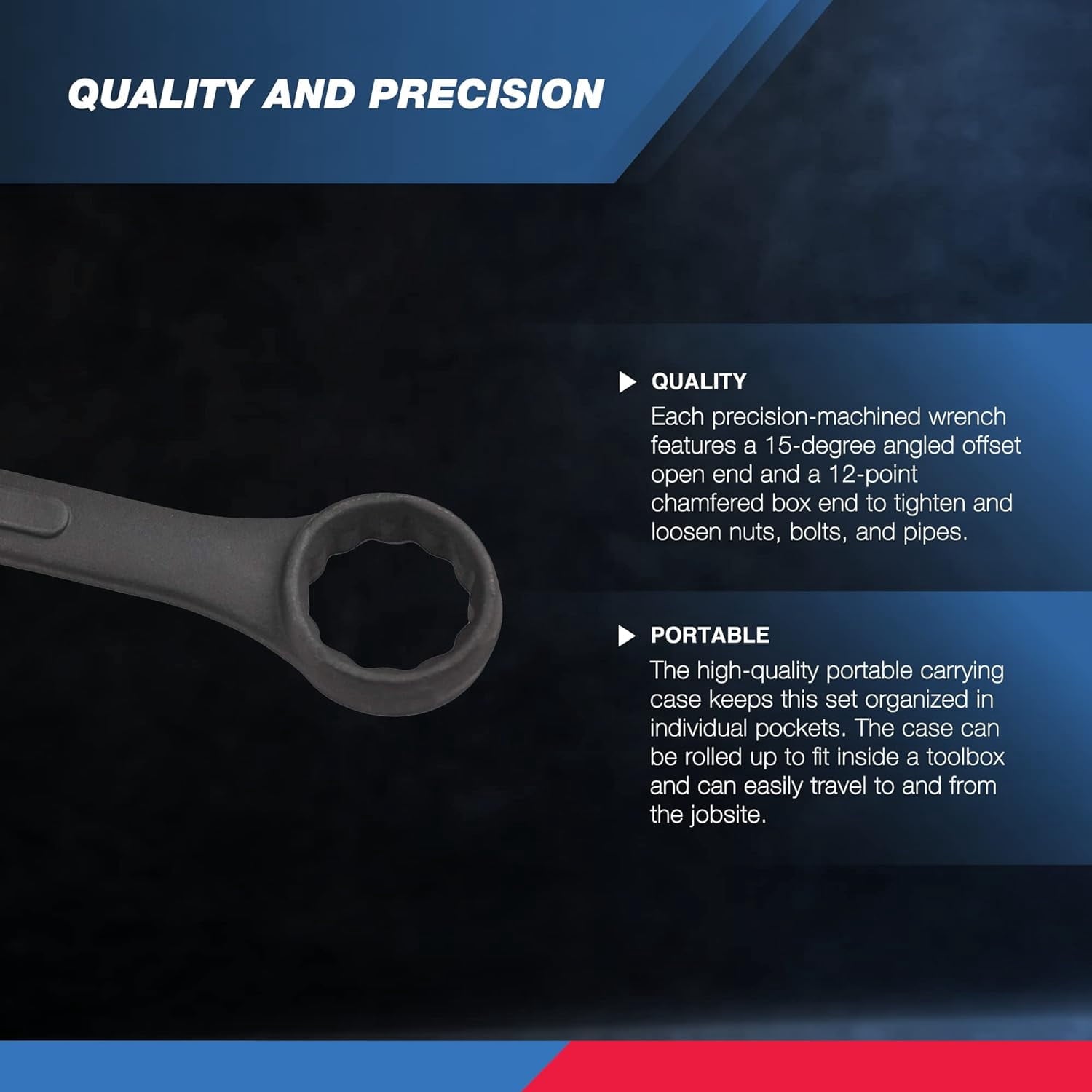 Neiko 03575A Jumbo Combination Wrench Set | 16 Piece | MM | 6 mm to 32 mm | Raised Panel Construction - Image 5