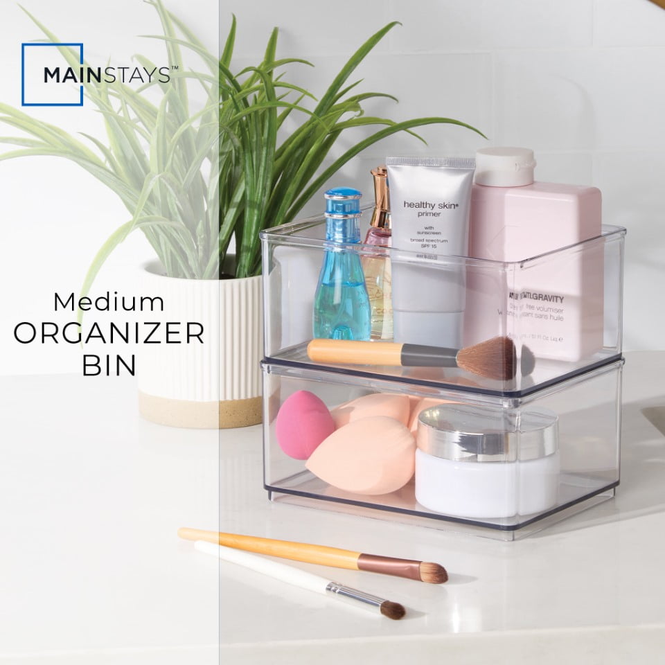 Clear Plastic Organizer Bin for Bathroom