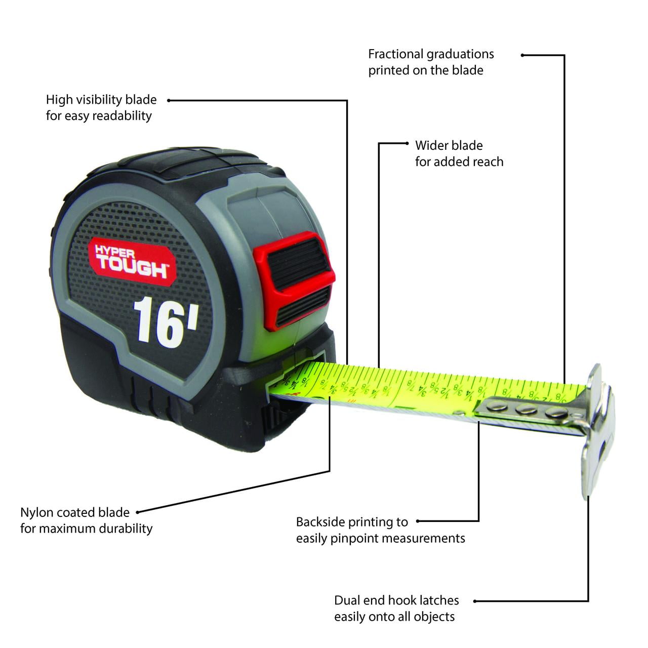 16ft. Wide Blade Steel Tape Measure - Image 5