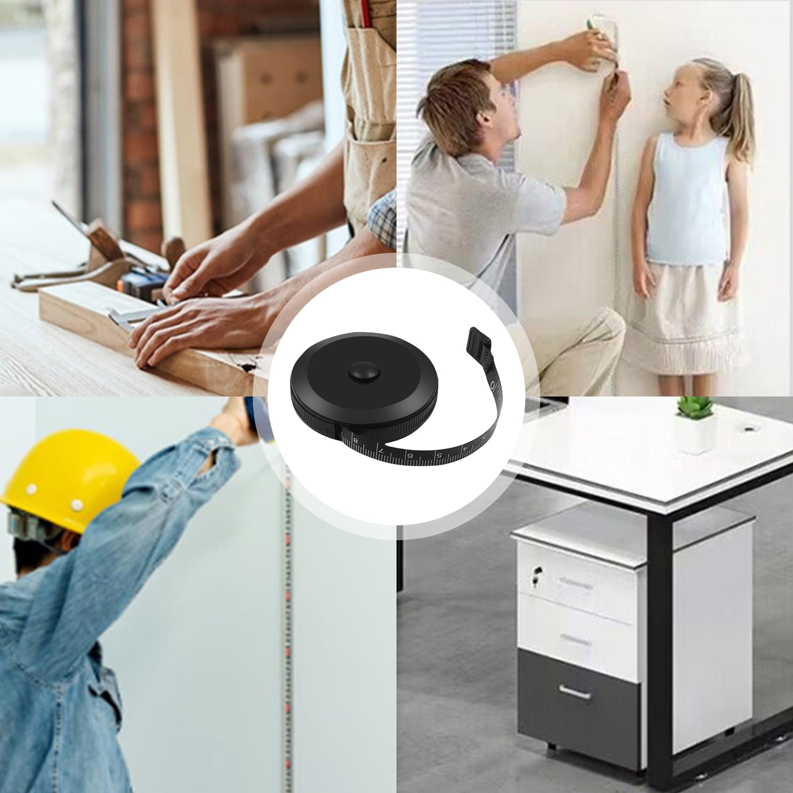 Tape Measure Double Scale Tape Tailor Ruler 150cm/60in body Measuring Tape Retractable Measuring Tape - Image 2