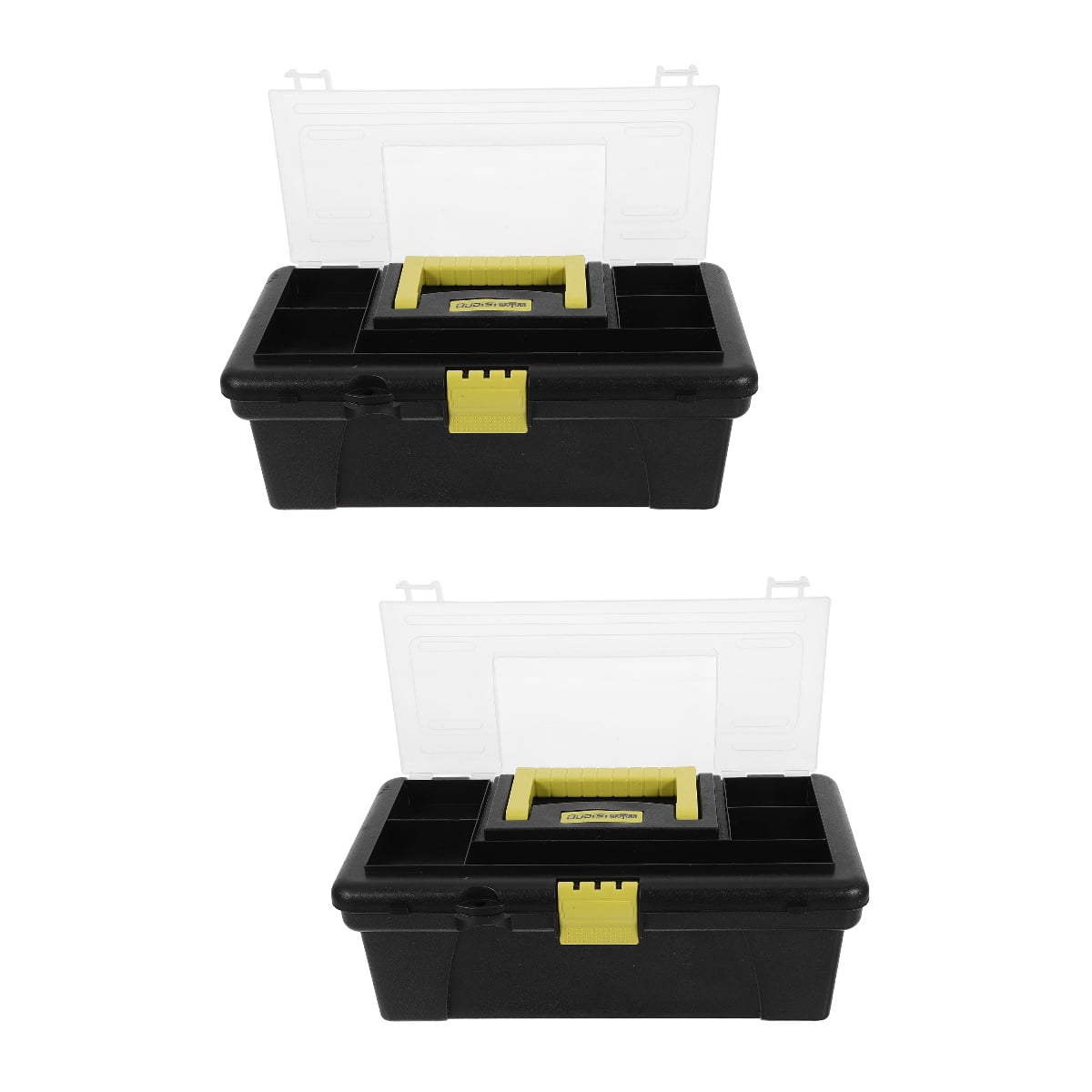 WHAMVOX Portable Tool Box ABS Plastic Black For Handyman 2Pcs 12.18X6.29X4.72In - Image 5