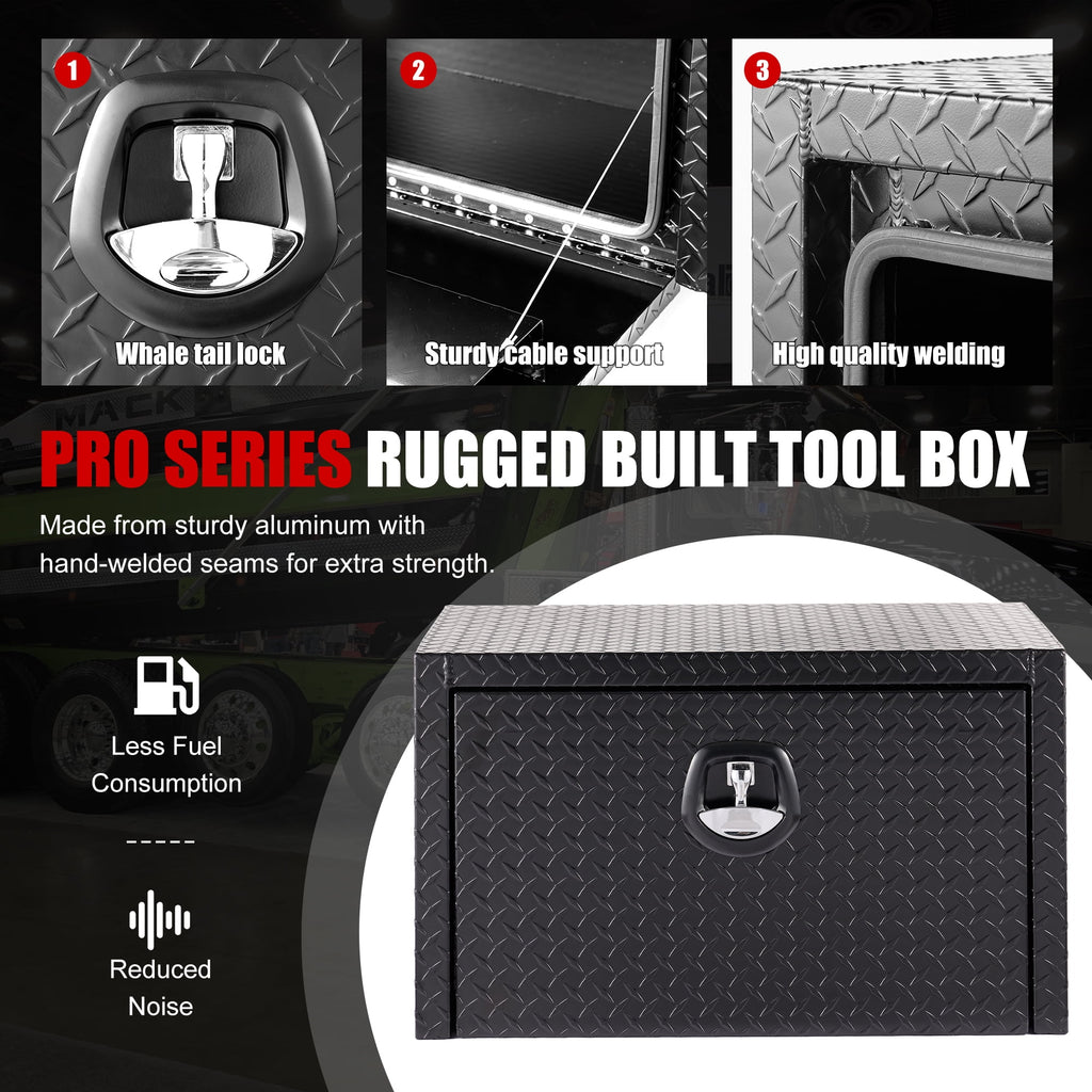 30 Inch Aluminum Underbody Truck Tool Box Heavy Duty Underbed Toolbox Tool Storage Organizer Chest With Lock And Keys... - Image 4