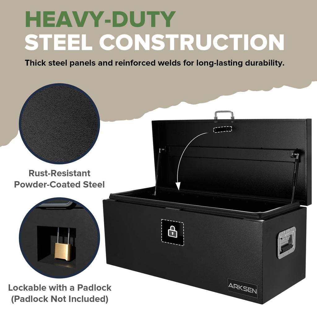 36 x 15 x 15 Inch Steel Truck Bed Tool Box, Heavy Duty Weather-Resistant Utility Storage Chest for Pickup Trucks, Tra... - Image 6