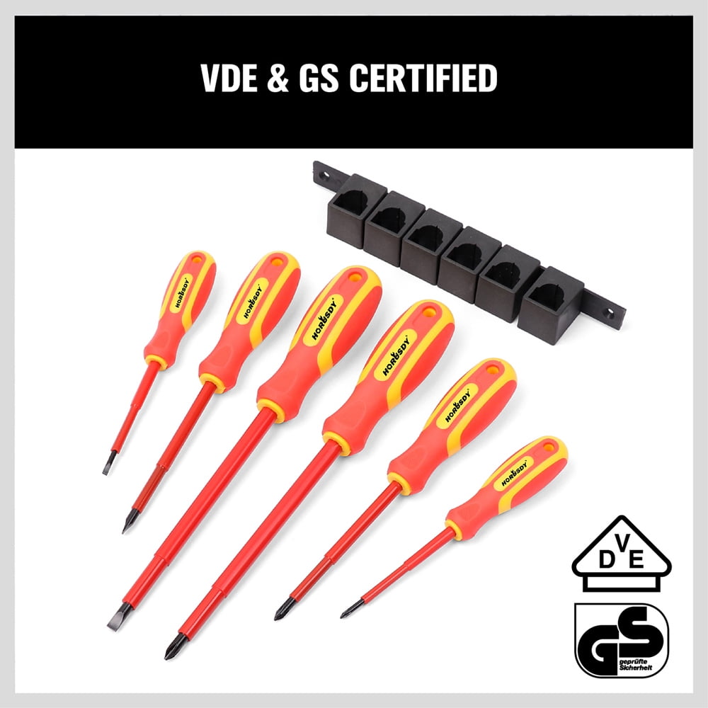 6pc Electrician's Insulated Magnetic Electrical Hand Screwdriver Tool Set Slotted Phillips New - Image 4
