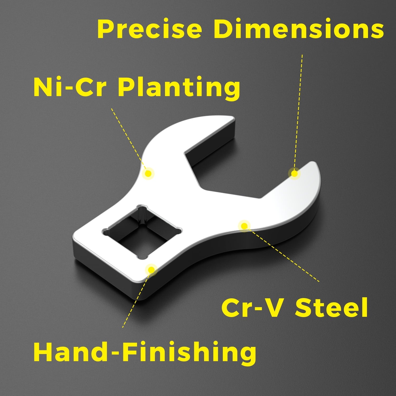 3/8" Wrench Set, 10 Piece Cr-V Steel + Ni-Cr Plating Super Hard Open End Crow Foot Tool Set, Metric 10-19 mm Crows Fe... - Image 6