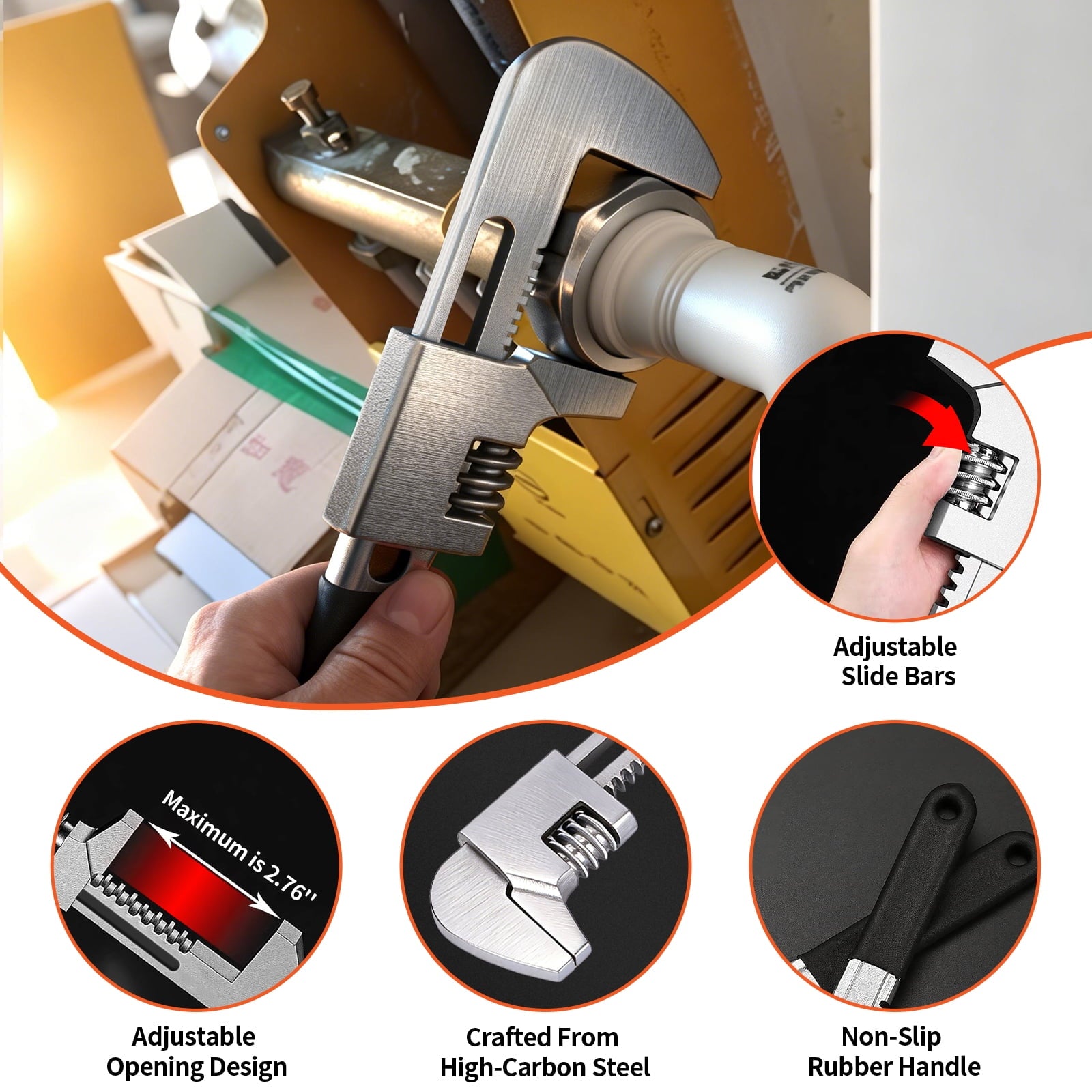 Faucet Removal Tool for Tight Spaces,Adjustable Plumbing Repair Tool and Faucet Set for , Bathroom and Kitchen - Image 5