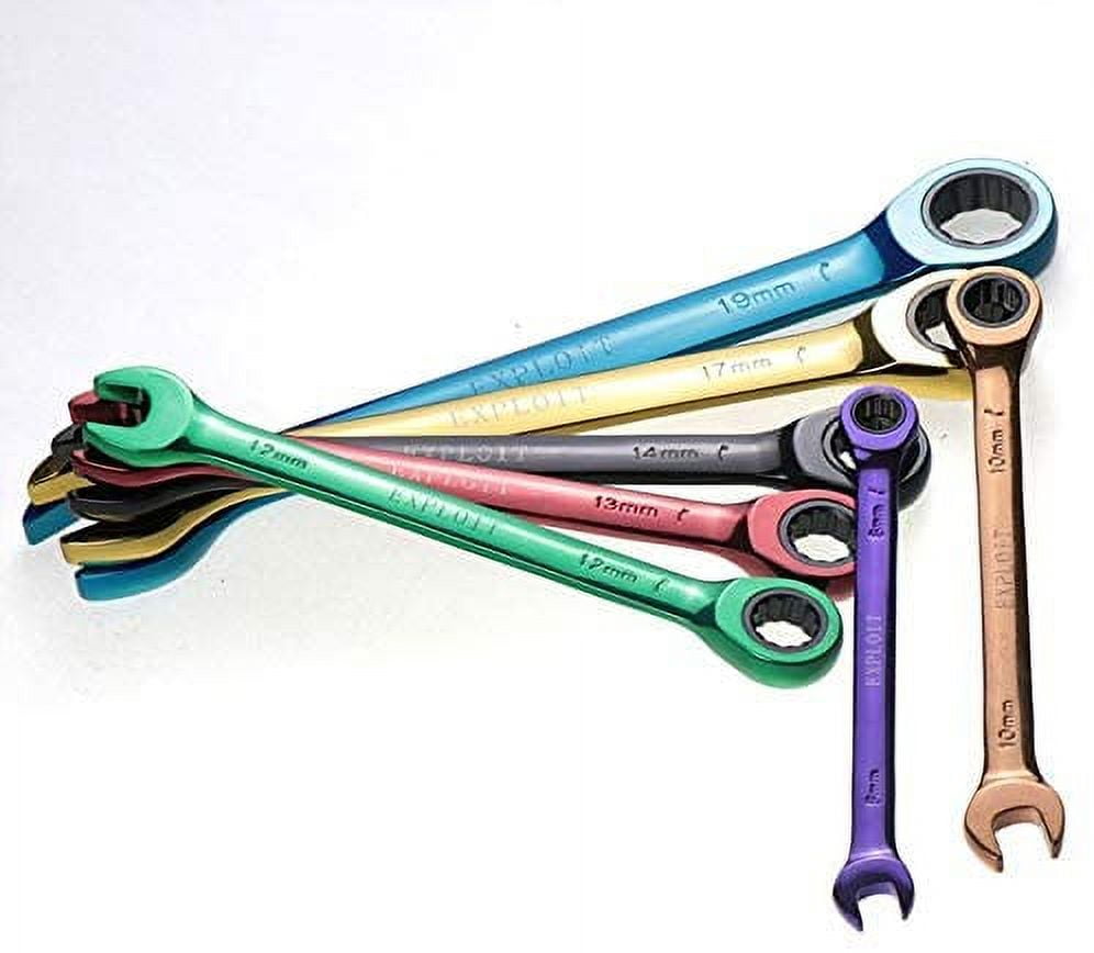 Color Ratchet Wrench Dual Purpose Multifunction Movable Spanner Hand Tools Set 8-19Mm (Size : 17Mm) - Image 5