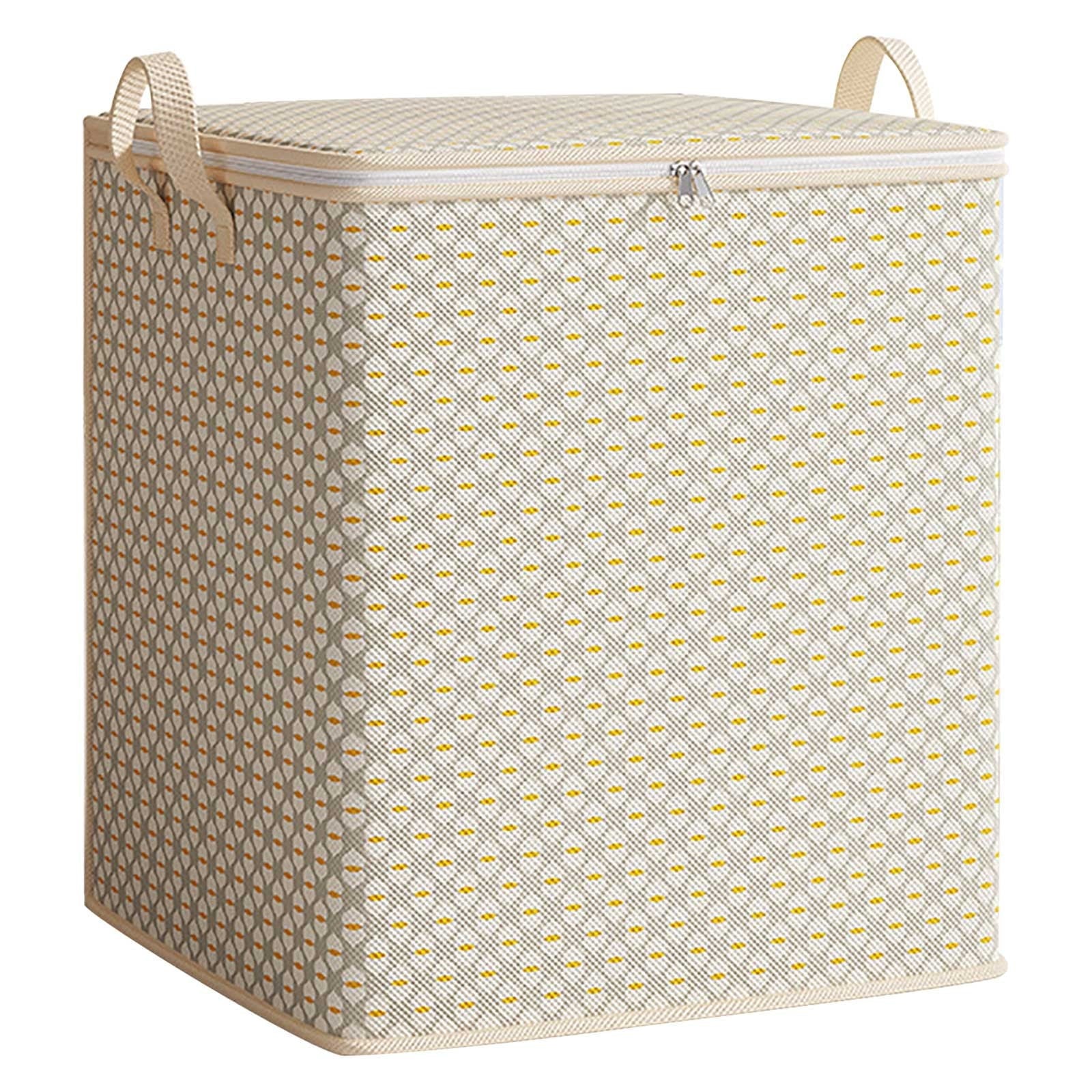 Clothes Storage Bins With Lids, Non-Woven Organizers Storage Containers With Reinforced Handles, Capacity Moving Bags for Home, Office, Clothing, 30L