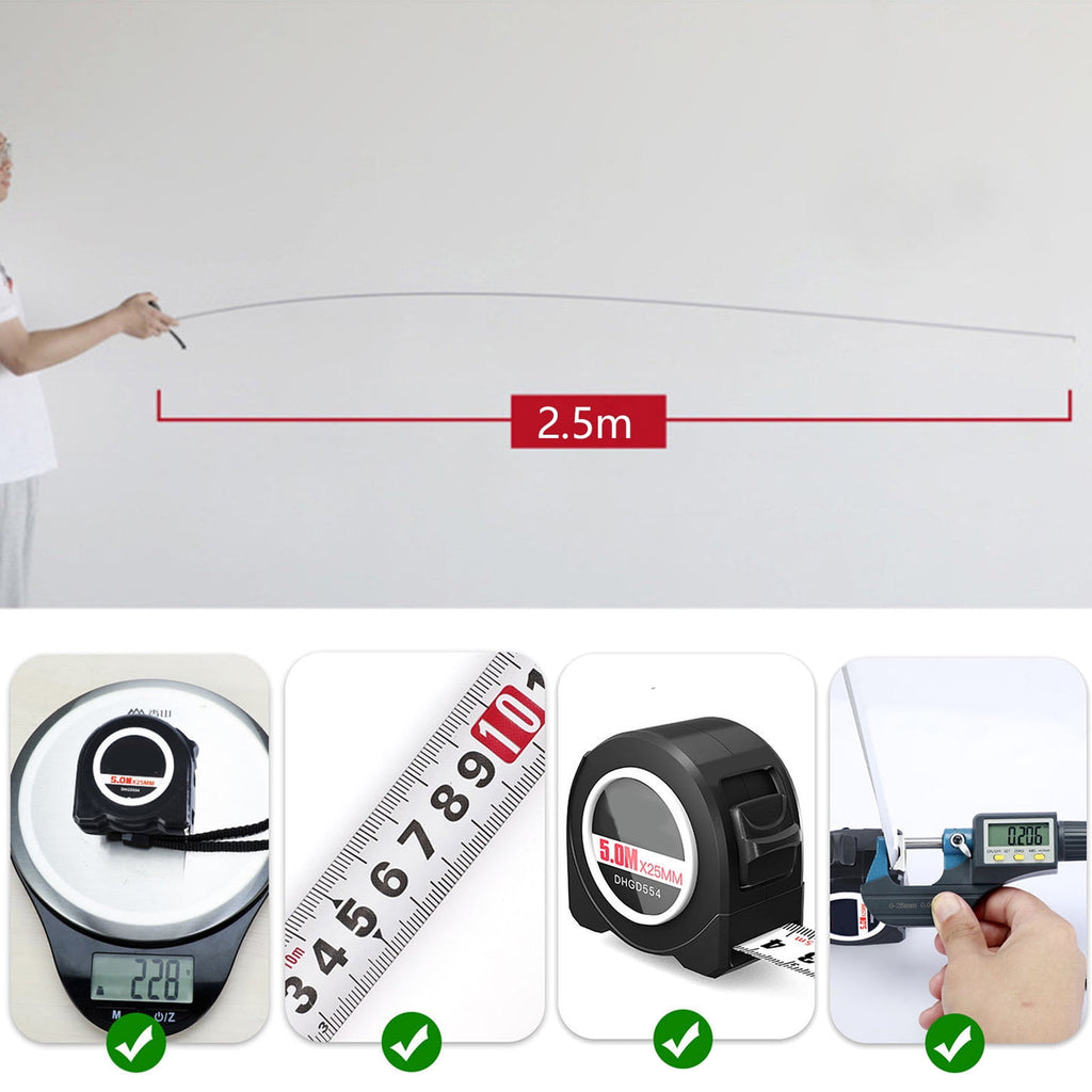 Professional Carbon Steel Measuring Tape Reinforced Not Slip Grip Easy Carry Hanger Easy Locking Tape for Workshop Use - Image 5