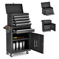 5-Drawer Storage Cabinet with Detachable Top Box Universal Lockable Wheels for Garage Workshop