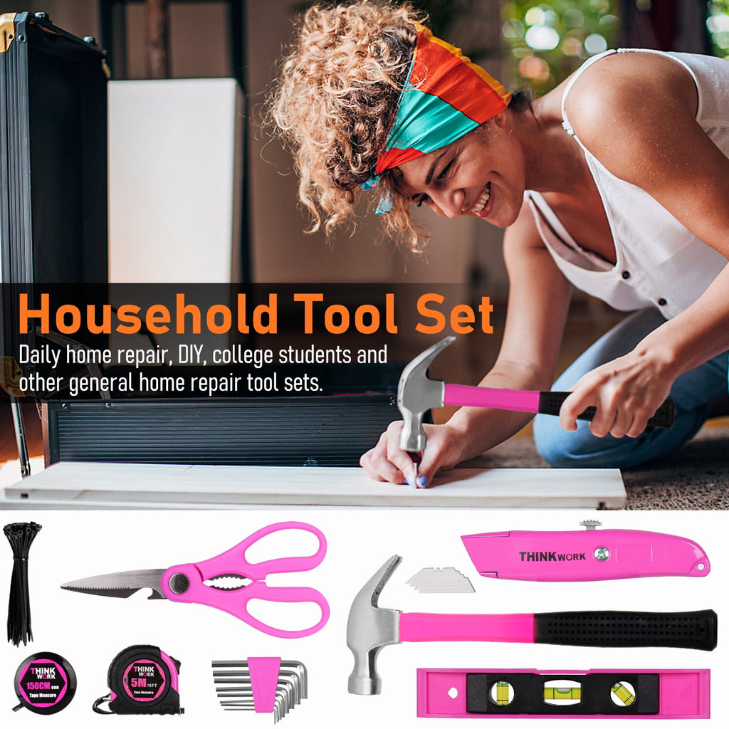 Pink Tool Set- 207 Piece Lady's Portable Home Repairing Tool Kit - Image 5
