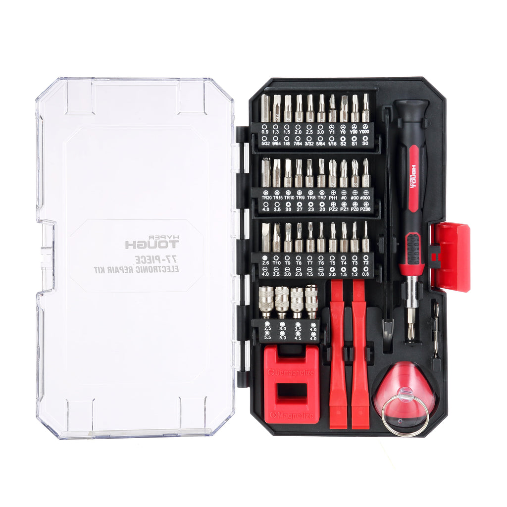 77 Piece Precision Tool Kit with Magnetic Screwdriver, Standard Size Bits, and Case, New Condition - Image 3