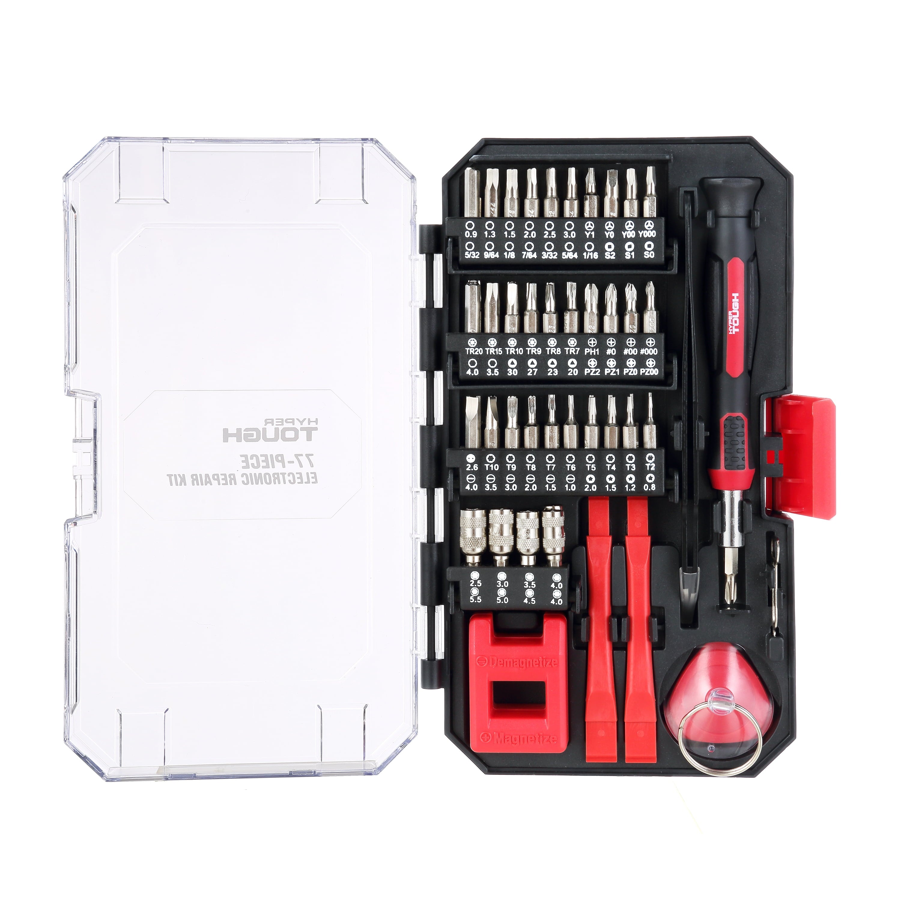 77 Piece Precision Tool Kit with Magnetic Screwdriver, Standard Size Bits, and Case, New Condition - Image 3