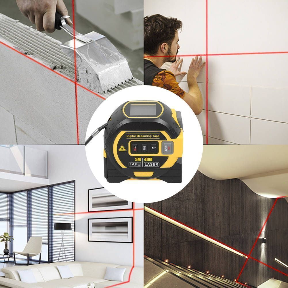 3 in 1 Digital Laser Tape Measure & Laser Cross Marking 131ft/40m Laser Distance Meter and 16Ft/5m AutoLock Tape Back... - Image 4