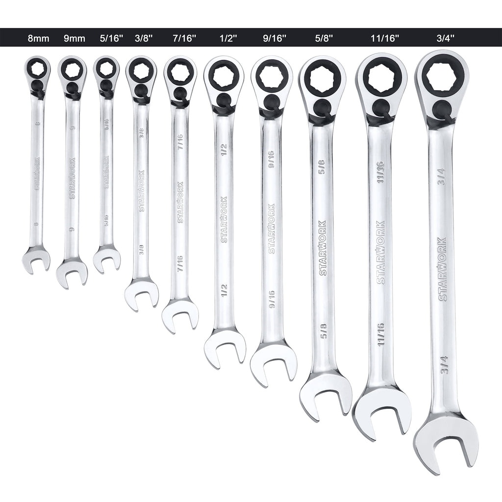 TRUE MECHANIC 20 Pc. Reversible Ratcheting Combination Wrench Set - Image 2