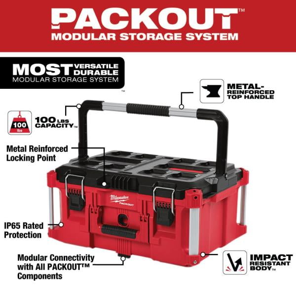 Milwaukee 48-22-8425 100-Pound Capacity Polymer Packout Large Tool Box - Image 6