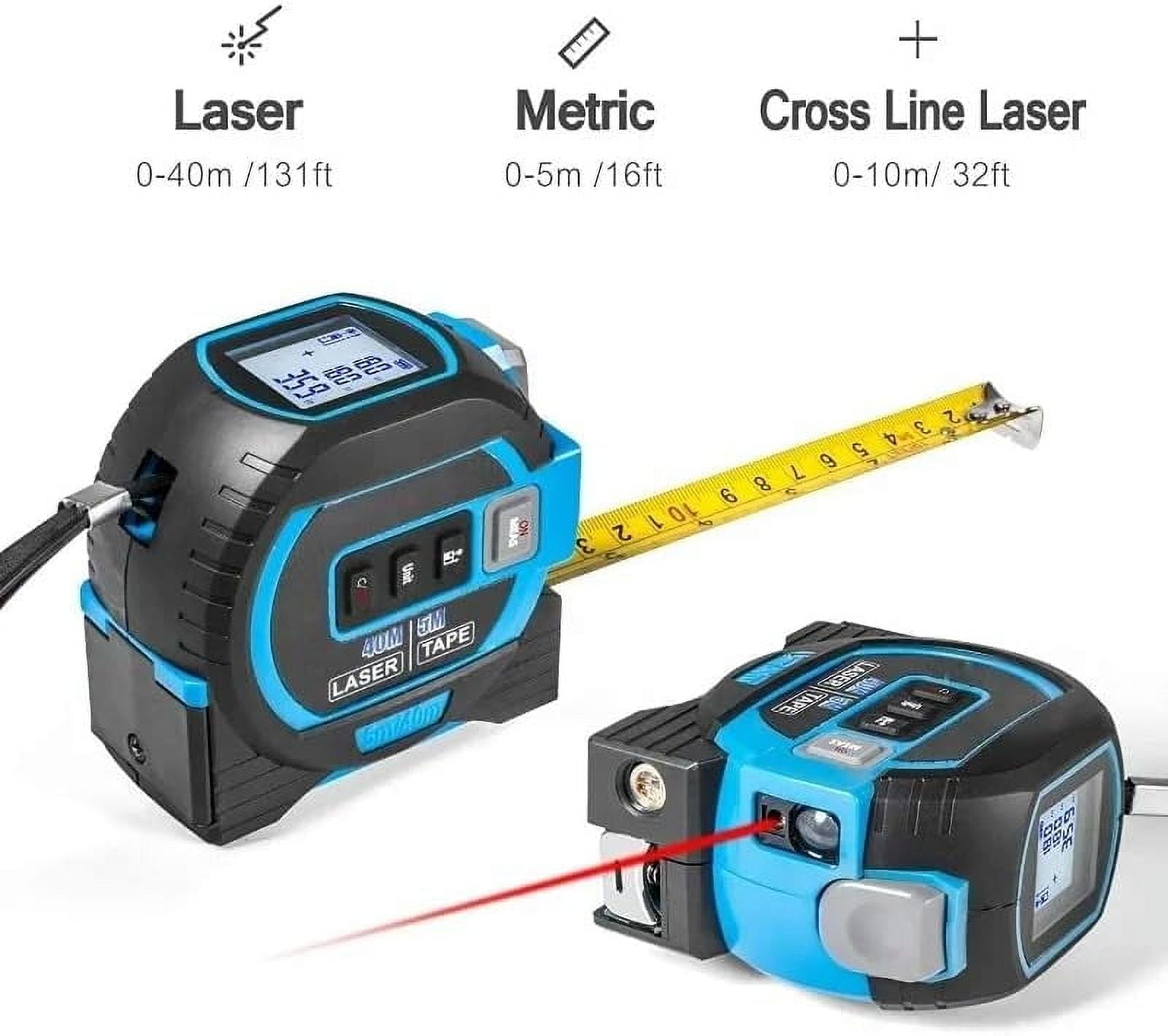 3-in-1 Infrared Laser Tape Measuring,Digital Tape Measure with Laser,Laser Rangefinder with LED Display,Laser Measuri... - Image 3