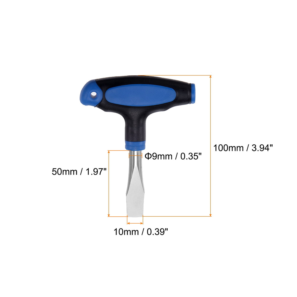 Uxcell T Handle Flat Head Screwdriver 12mm Flat Head Carbon Steel Plastic for Film Sets Quick Release Plate - Image 2