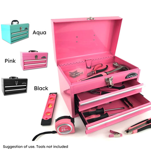 Apollo Tools 2-Drawer Pink Steel Chest -- DT5010P - Image 2