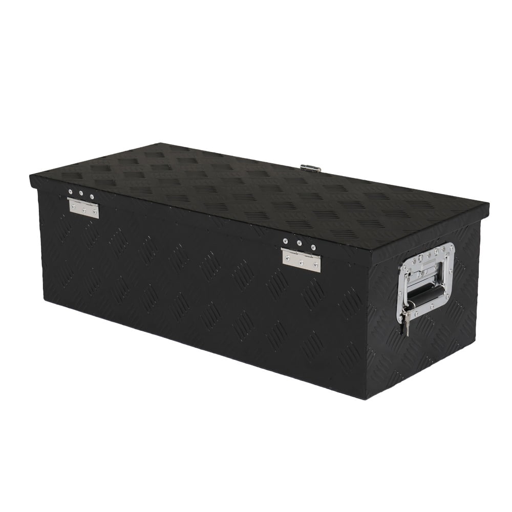30" Heavy-Duty Aluminum Tool Box with Lock | Secure Storage Chest for Trucks, RVs, ATVs & Garage | Durable Black Powd... - Image 3