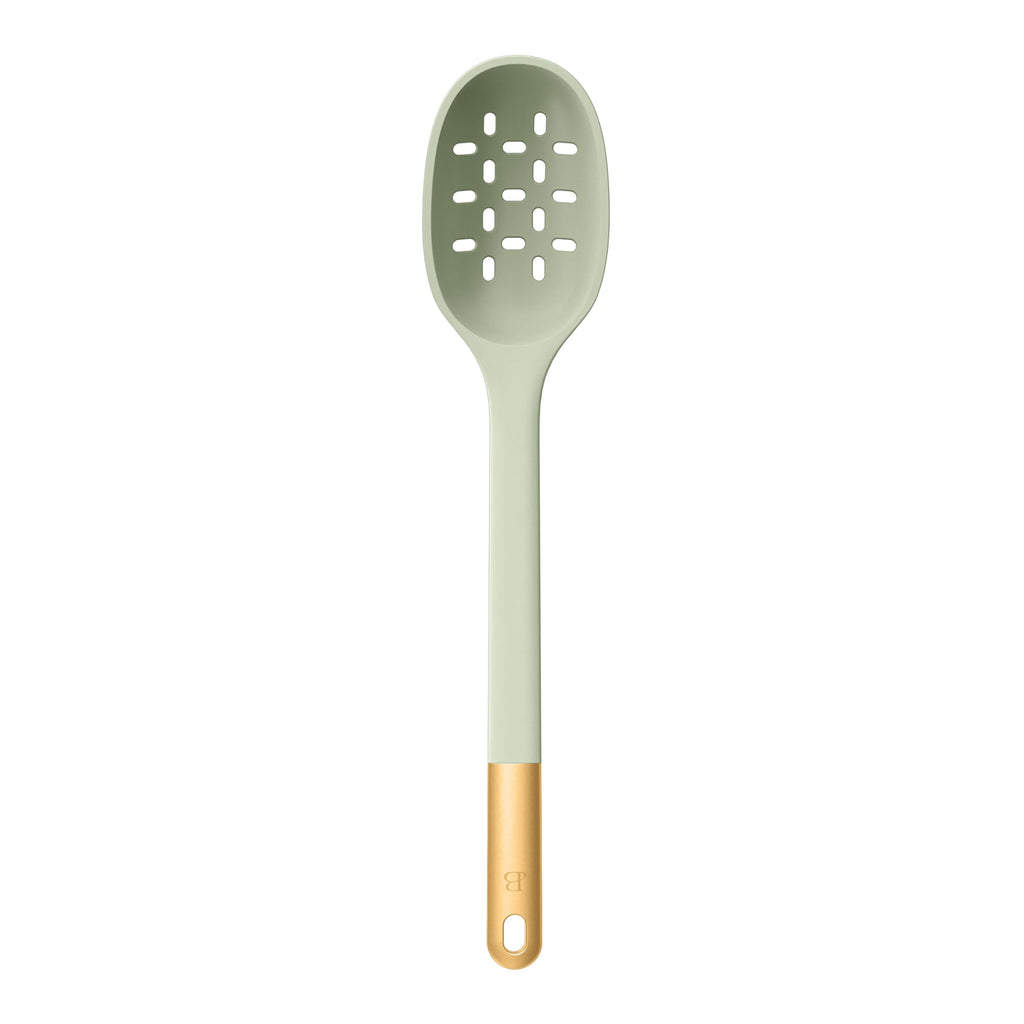 6-Piece Silicone Kitchen Utensil Tool Set with Rotating Rack by Drew Barrymore, Porcini Taupe