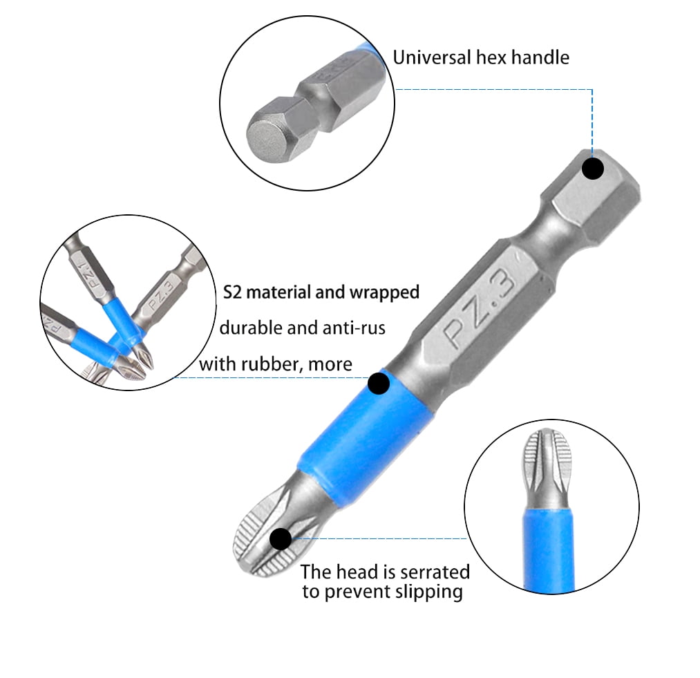 6pcs Magnetic Anti-Slip Screwdriver Bit Set, Phillips Screwdriver Bits Hand Tools, 1/4'' Hex Shank Cross for Power Screwdriver Drill Impact - Image 6