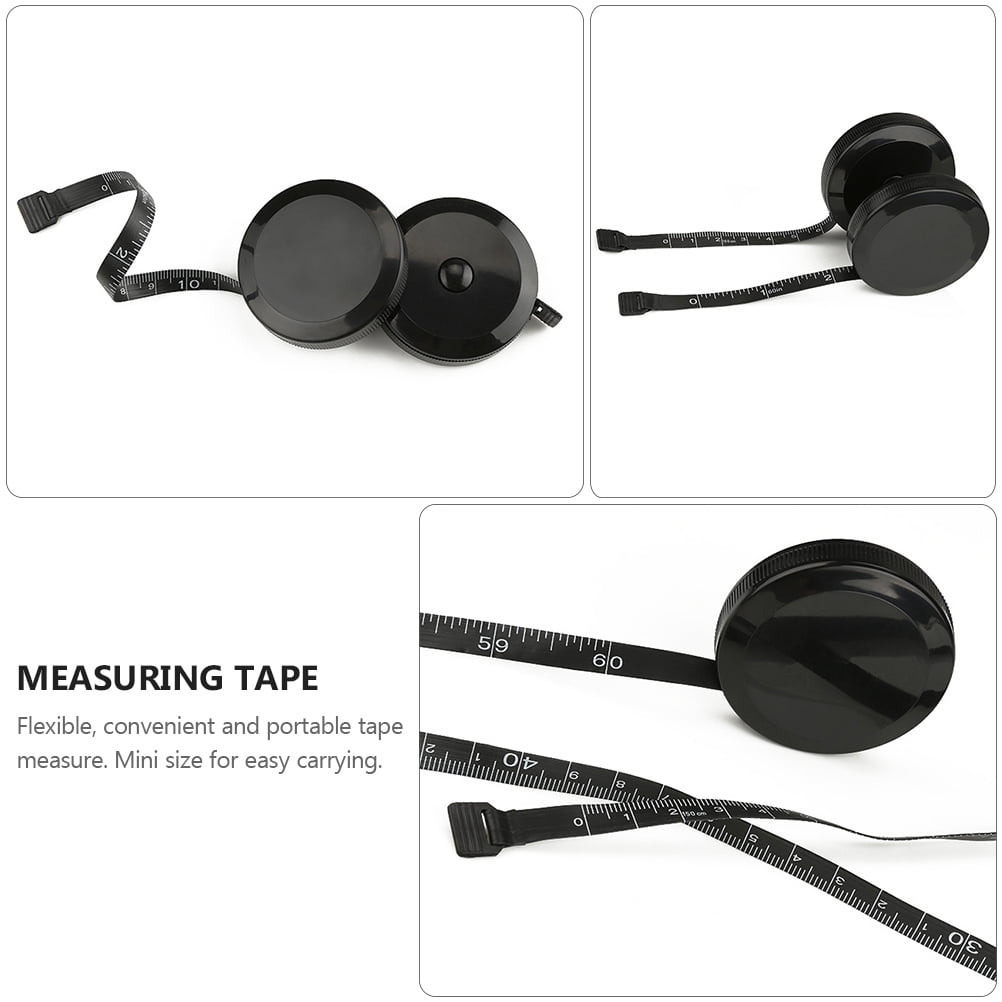 Raindrops 1.5m Flexible Measuring Tape Tool in Black, ABS PVC Material, Portable and Lightweight for Home and Use - Image 2