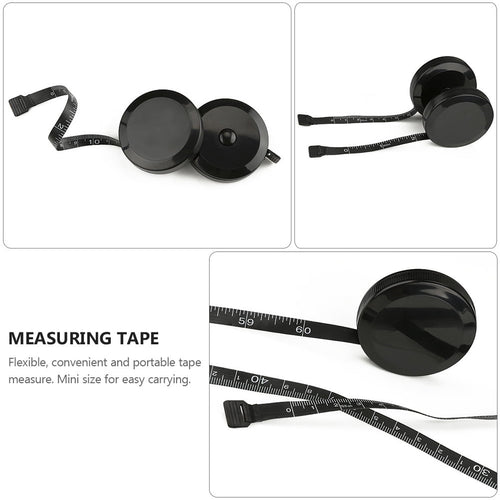 Raindrops 1.5m Flexible Measuring Tape Tool in Black, ABS PVC Material, Portable and Lightweight for Home and Use - Image 2