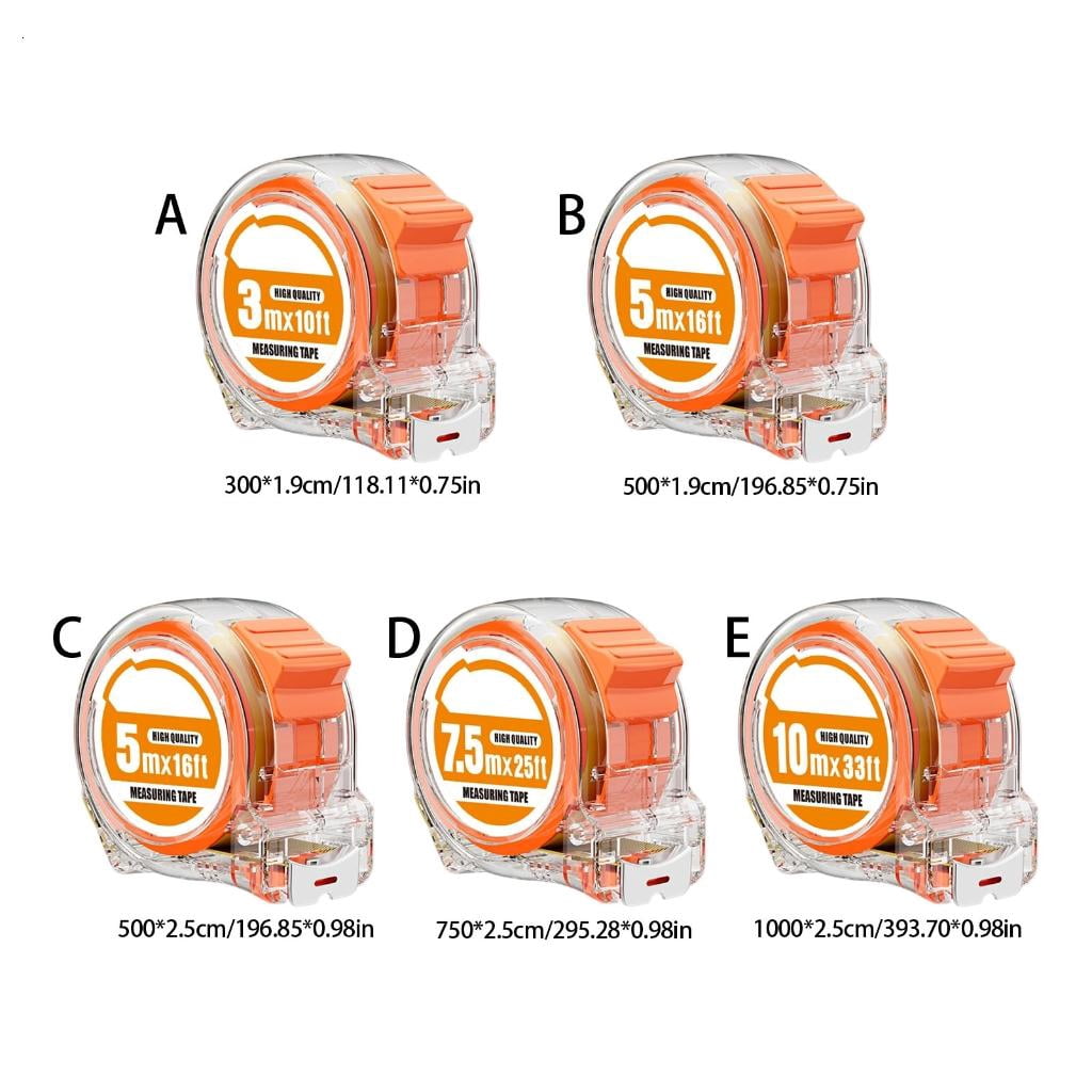 hejhncii Transparent Tape Measure With Inch Metric Scale Stainless Steel Construction 300/500/750/1000cm Option - Image 5