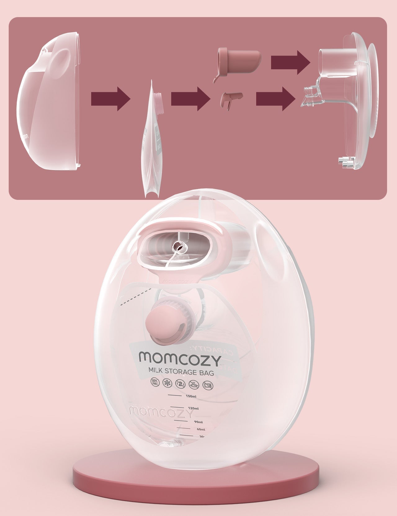 Momcozy Screw-on Breastmilk Storage Bags(48PCS)