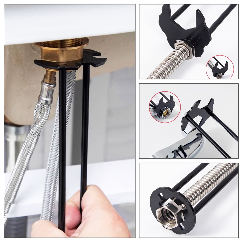6-piece sink wrench set, 8-in-1 sink and bathroom faucet wrench, adjustable wrench with wide jaws and short handle, 1... - Image 4