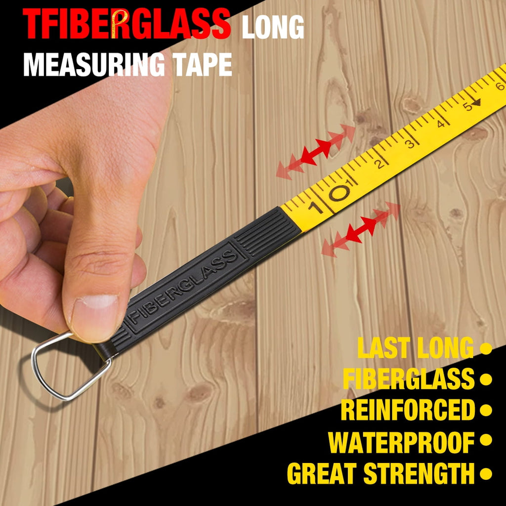 Contractor-Grade Open Reel Fiberglass Measuring Tape, Distance Measurement Tool Kit, [1] 1/2" / 330 Ft Reel, Orange/Y... - Image 2