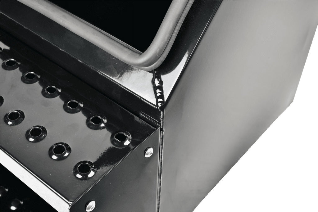 Aluminum Side Mount Semi Truck Tool Box with Saddle Step&Lock 25"x28"x15" Black - Image 6