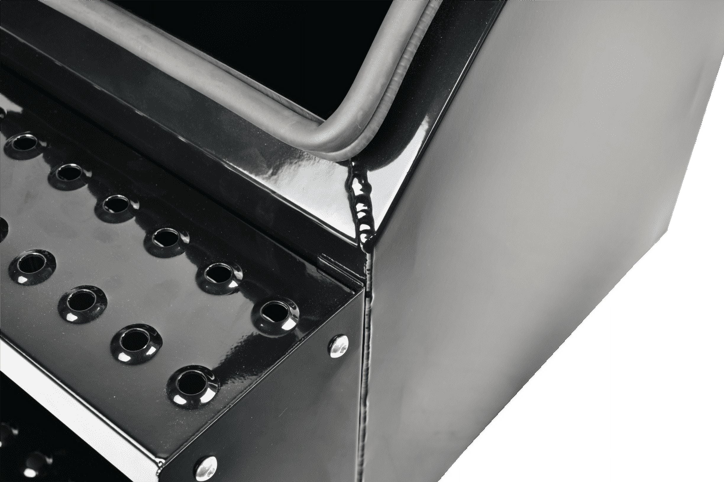 Aluminum Side Mount Semi Truck Tool Box with Saddle Step&Lock 25"x28"x15" Black - Image 6