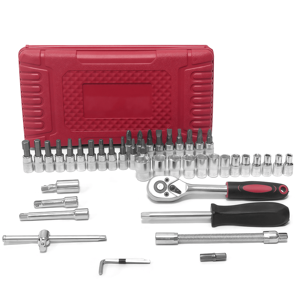 Socket Ratchet Wrench Set, 46 Pieces Screwdriver Kit with Metric Bit Sockets and Extension Bar, 1/4 inch Drive Socket... - Image 6