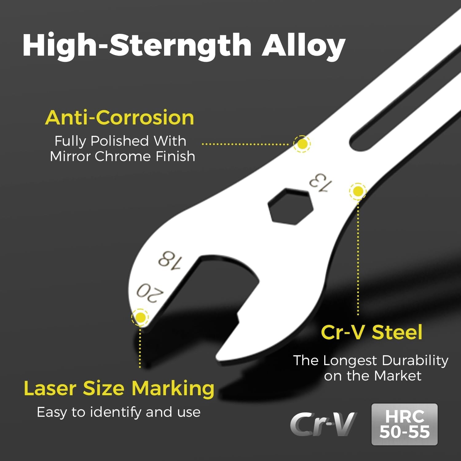 2 PCS Universal Thin Hub Cone Wrench Set, Cr-V Steel + Ni-Cr Plating Super Hard Bicycle Wheel Hub Axle Nut Install Re... - Image 2