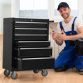 6-Drawer Rolling Tool Chest Cabinet, Large Capacity Metal Tool Box with Wheels,Black