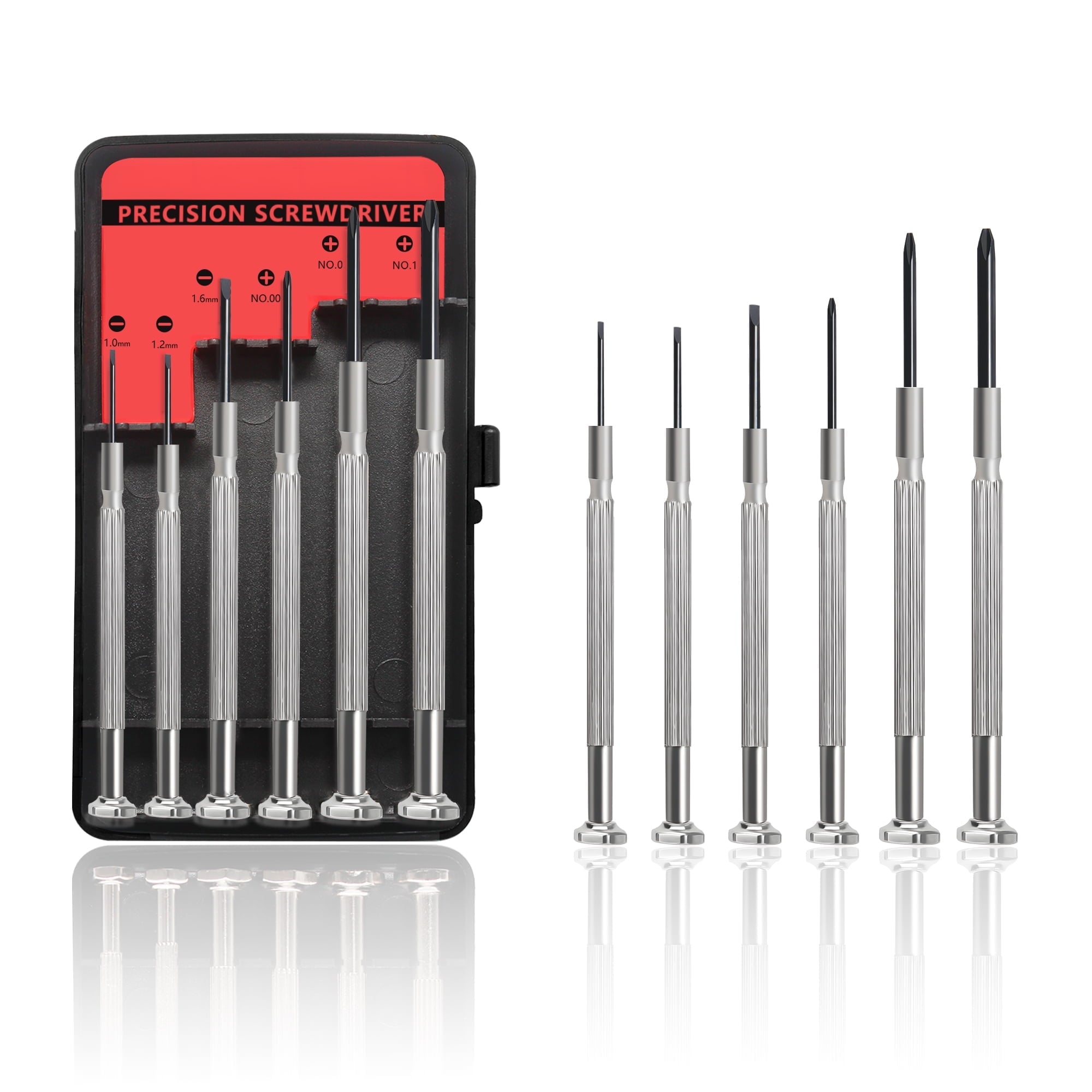 6 Pcs Small Screwdriver Set, Mini Screwdriver Set, Eyeglass Repair Screwdriver with 6 Different Sizes of Flat and Phi...