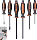 6-Pieces Magnetic bolster Screwdriver Set 3 Phillips 3 Flat Head Tips Fastening Chiselling and Loosening