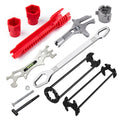 6-piece sink wrench set, 8-in-1 sink and bathroom faucet wrench, adjustable wrench with wide jaws and short handle, 1...