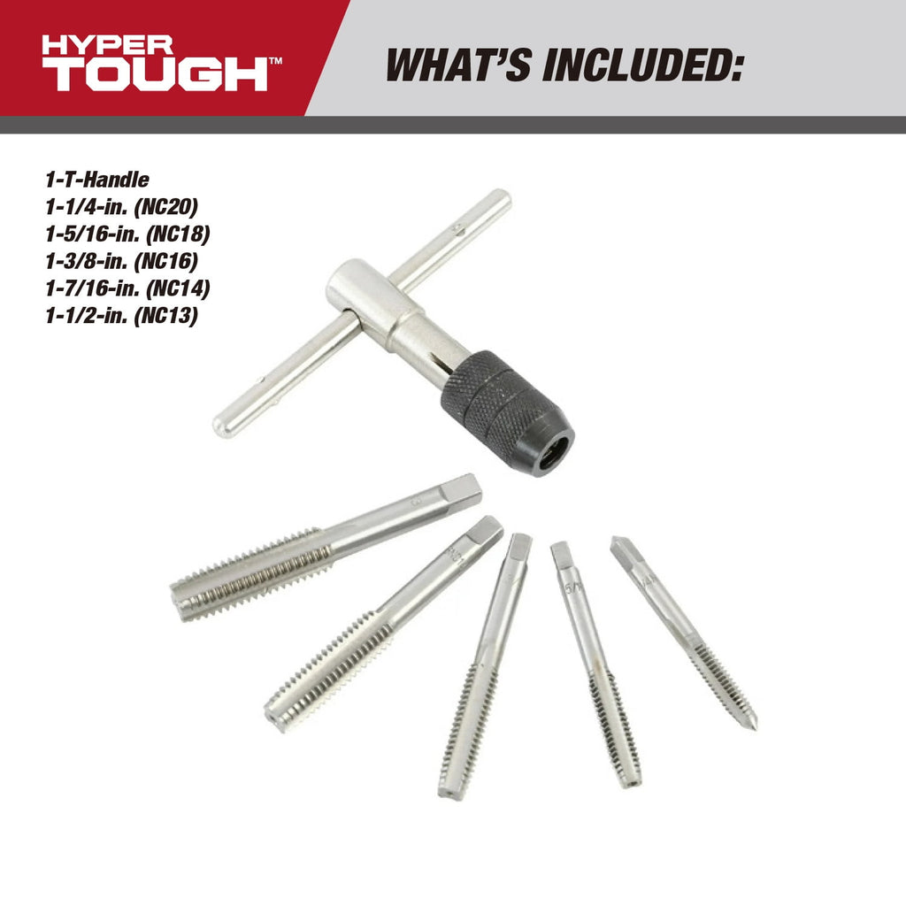 6-Piece Adjustable SAE Tap & T-Handle Wrench Set - Image 4