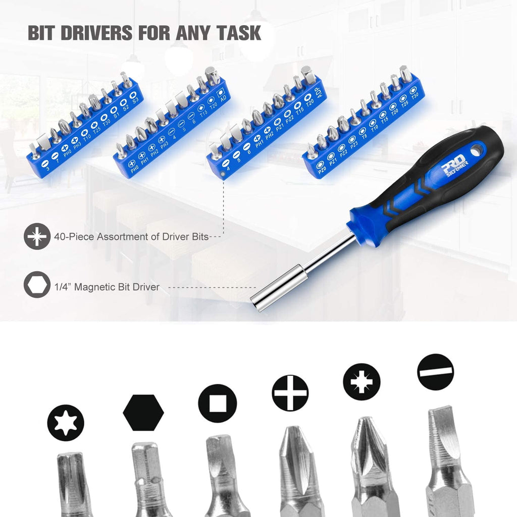 Magnetic Screwdriver Set, 79-Piece Multi-Purpose Slotted/Phillips Screwdriver Kit with Precision Screwdrivers, Allen ... - Image 5