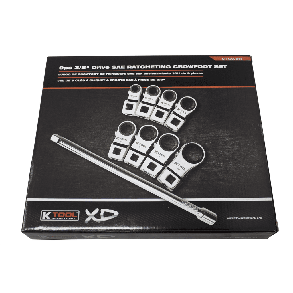 K Tool International XD2CWSS SAE Ratcheting Wrench Set 8 Piece 3/8 Drive - Image 2