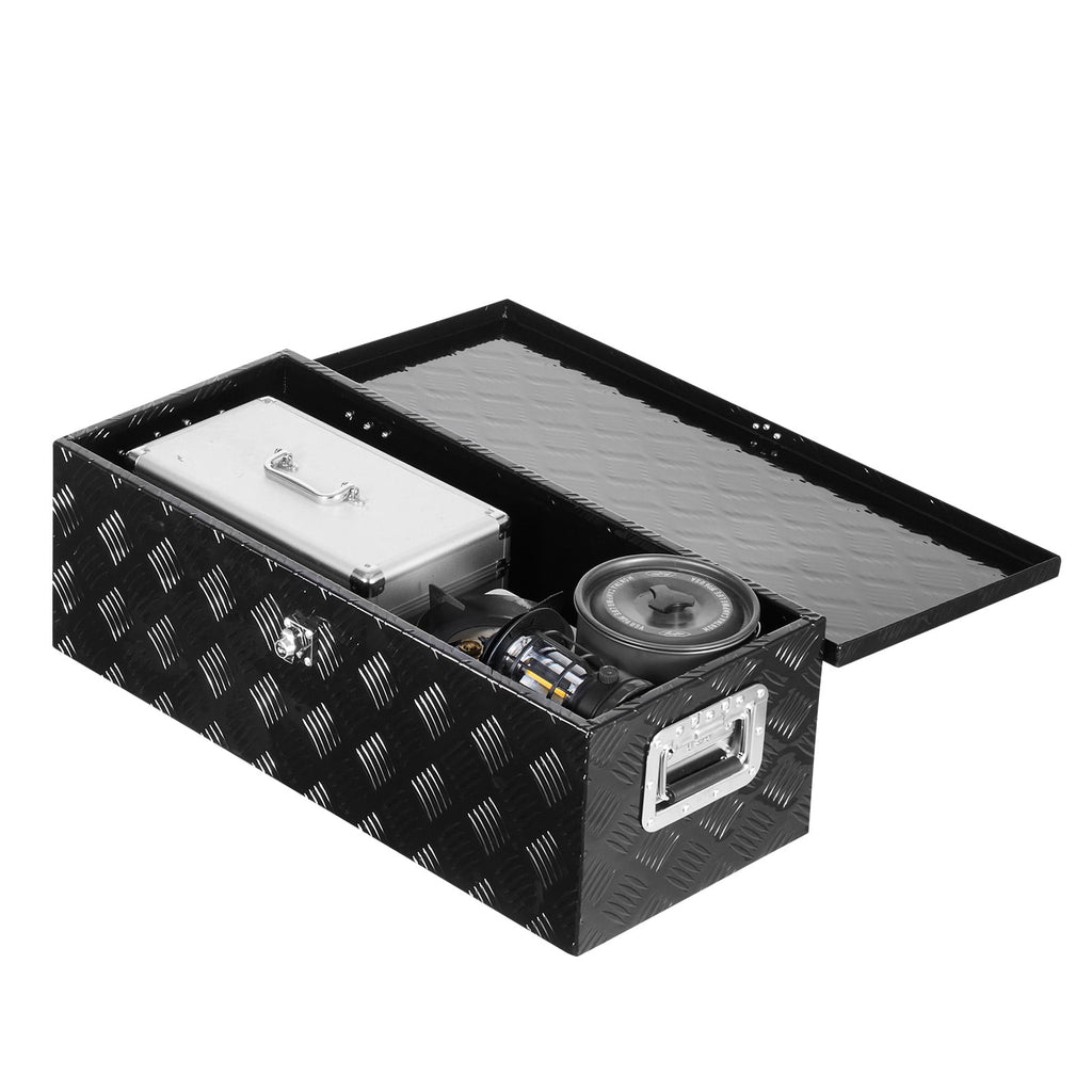 Durable Aluminum Truck Bed Tool Box, Textured Storage Box with Side Handle and Lockable Design, Organizer Chest for T... - Image 5