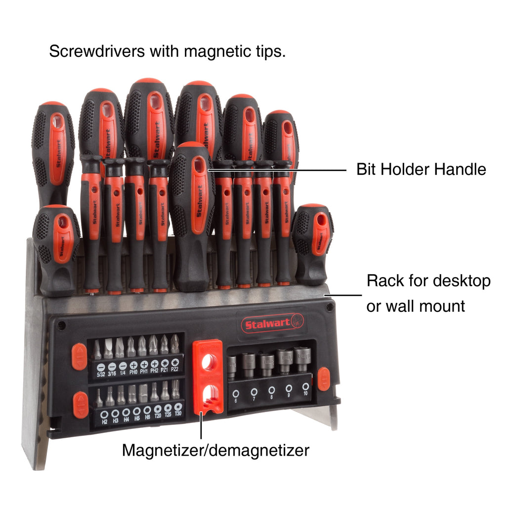 39-Piece Magnetic Screwdriver Set Tool Kit with Storage Rack - Image 3