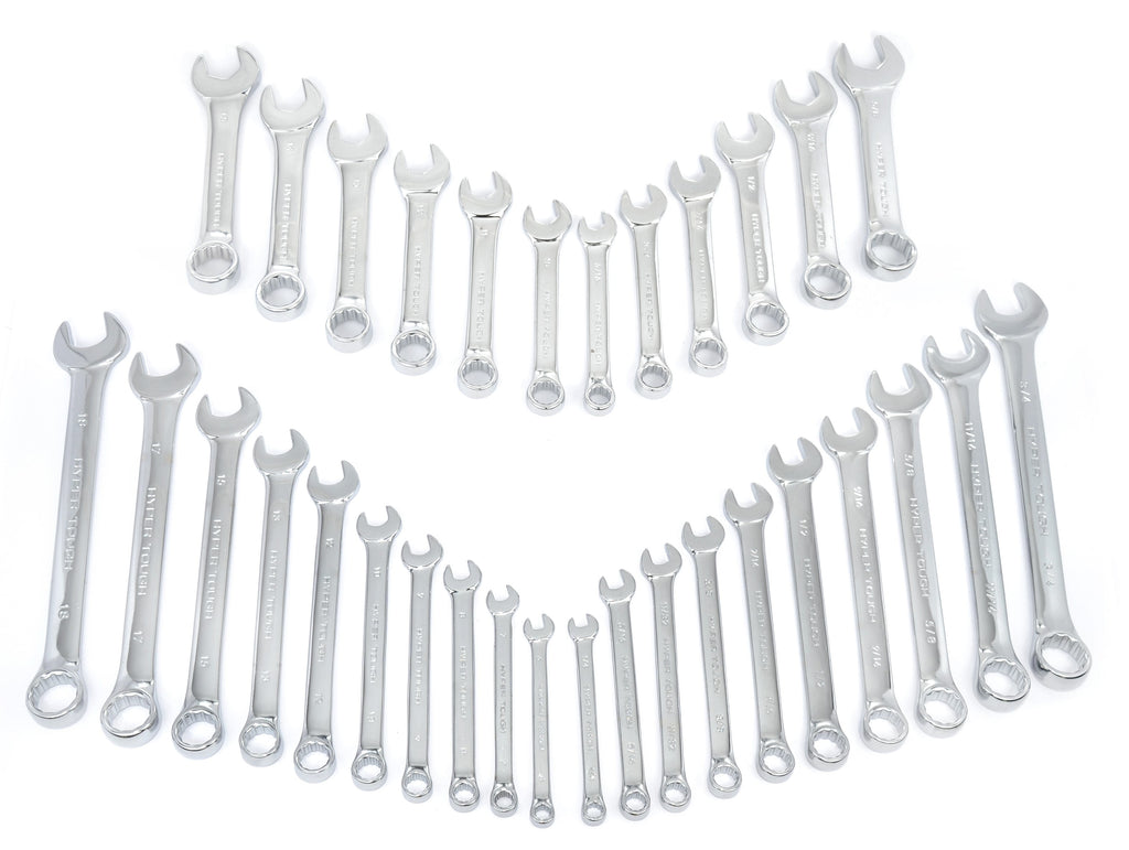 32-Piece Combination Wrench Set, SAE & Metric, Chrome Vanadium Steel, Standard & Stubby Sizes, Storage Case Included - Image 3