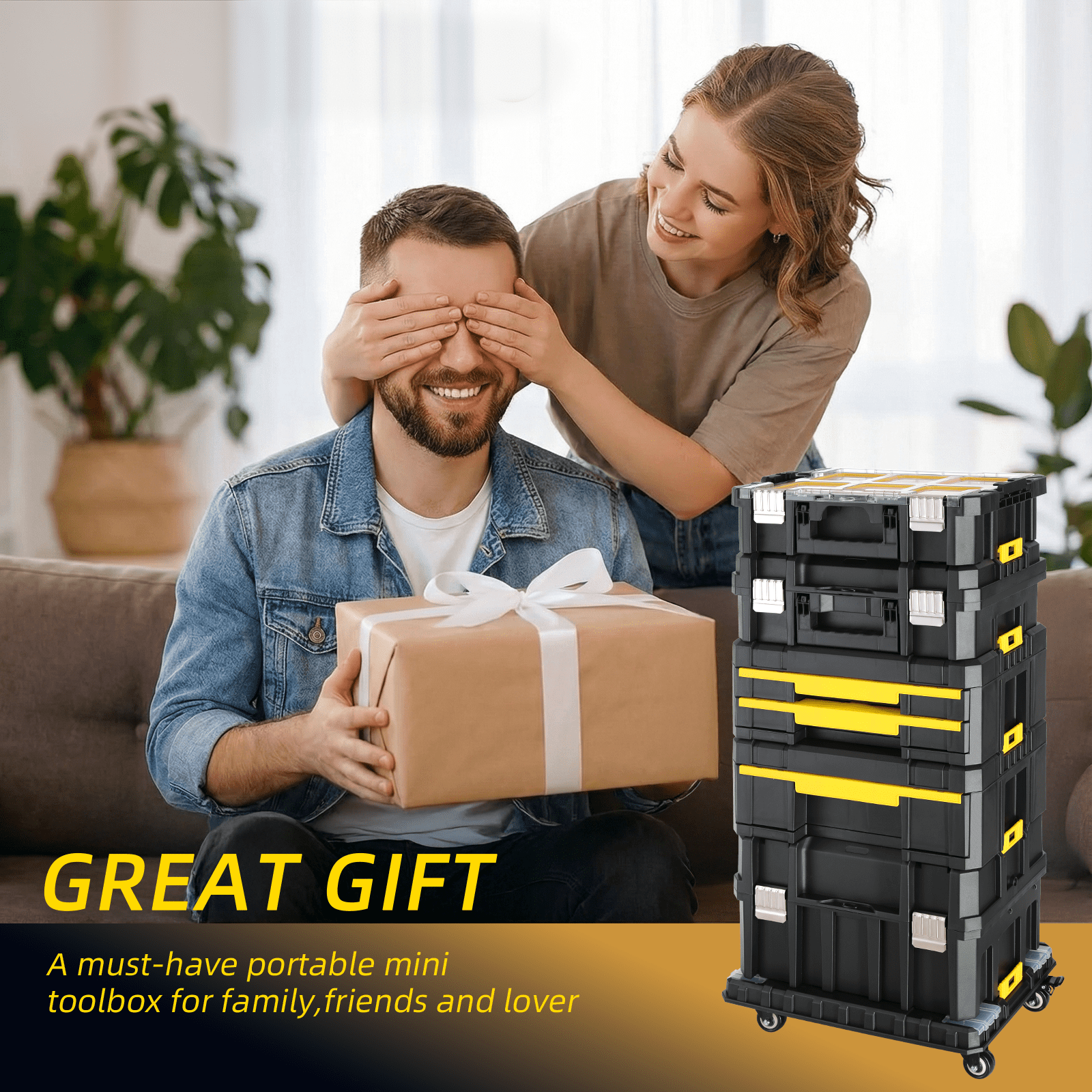 Tool Box with Wheels – 5 in 1 Modular Tool Organizer System, Portable Tool Box with Drawers for Garage Storage, Home ... - Image 2
